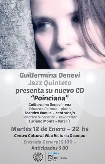 Guille Denevi, la sensual voz del jazz, presenta "Poinciana" en el Centro Cultural Villa Victoria Ocampo