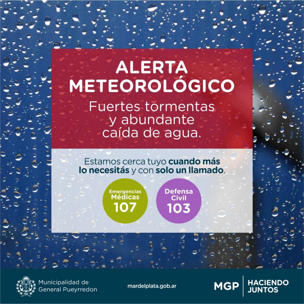 Rige Alerta Meteorológico Por Tormentas Fuertes | Mdphoy.com