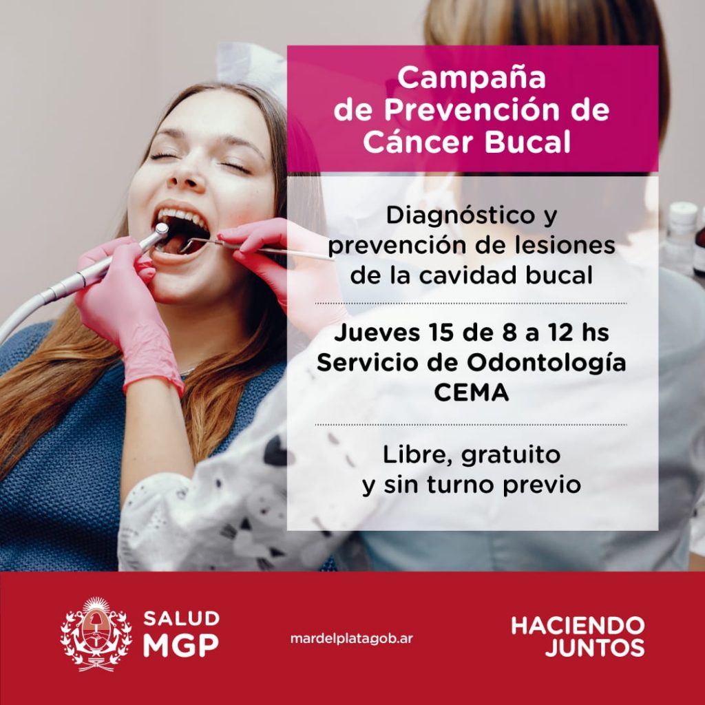 Este jueves se realiza una nueva campaña de prevención del cáncer bucal