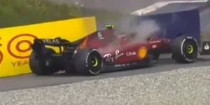 Carlos Sainz escapó de su auto entre las llamas en el Gran Premio de Austria